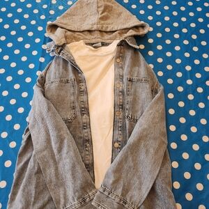 Nwt - Zara jean Jacket - size 11-12 - bonus white Zara long sleeve shirt